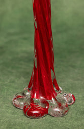 Murano Swirl Glass Elephant Foot Bud Vase